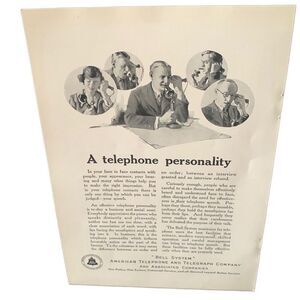 Vintage 1923 American Telephone and Telegraph Bell System Ad Advertisement